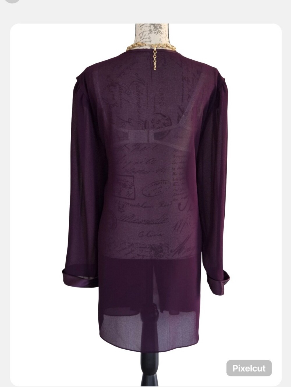 Sheer Plum Jacket. - Picture 3 of 6